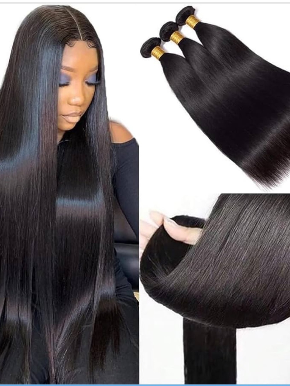 Straight Bundles Human Hair 22 24 26 Inch 100% Unprocessed Brazilian Virgin Hair